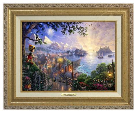 Pinocchio Wishes Upon A Star Canvas Classic Gold Frame Thomas
