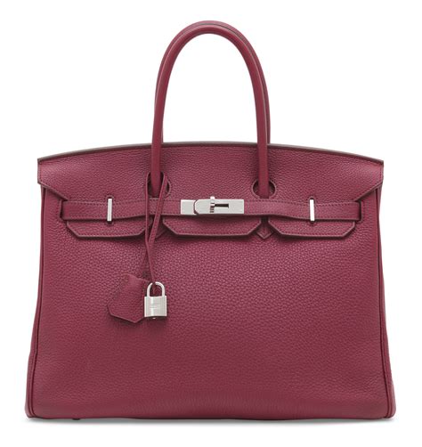 A Rubis ClÉmence Leather Birkin 35 With Palladium Hardware HermÈs