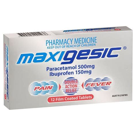 Buy Maxigesic Double Action Combination Pain Relief 12 Tablets Online