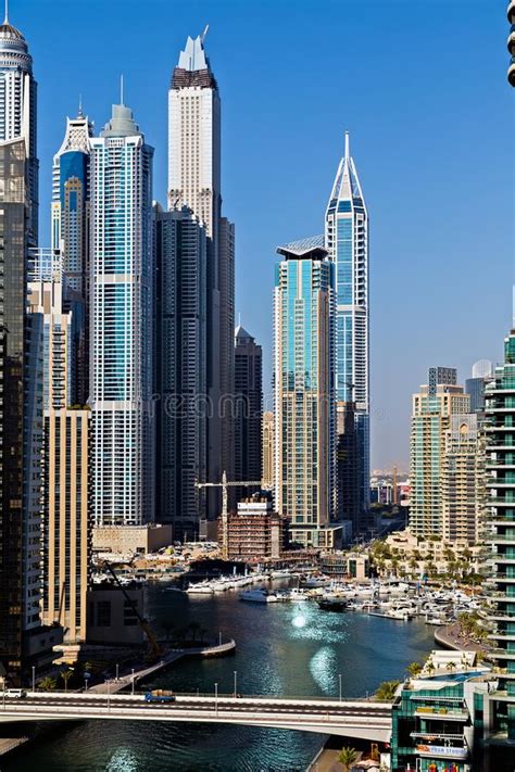 Marina Bay View Skyscrapers Dubai United Arab Emirates Stock Photo