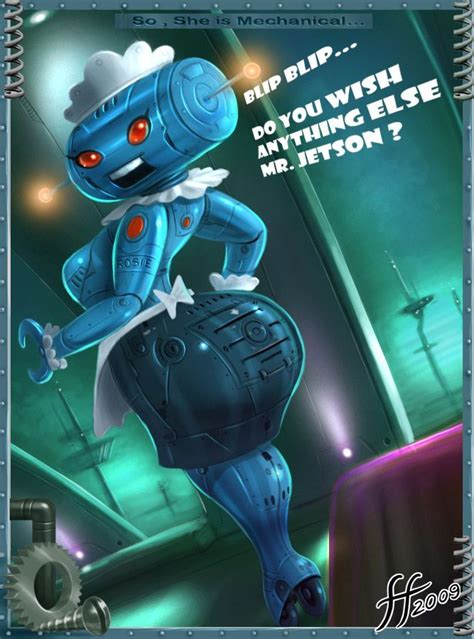 A Blue Robot With Red Eyes Standing In Front Of A Sign That Says Did