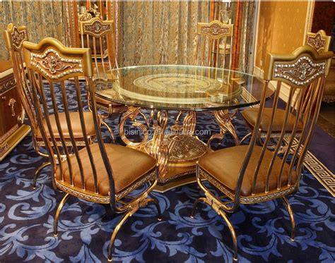 Luxury French Baroque Style Dining Room Sets Antique Golden Brass
