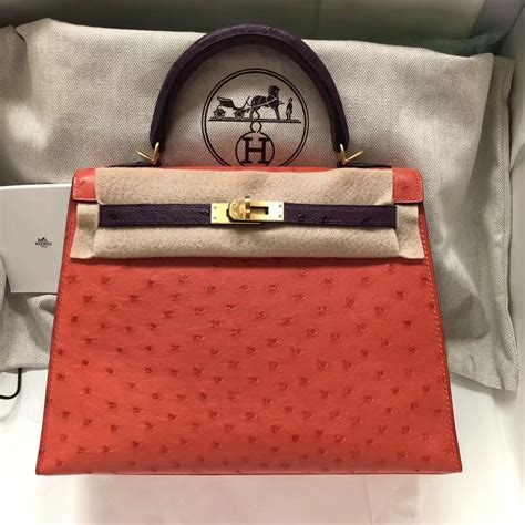 Pretty Hermes A5 Bougainvillier Red9w Crocus Purple Ostrich Leather