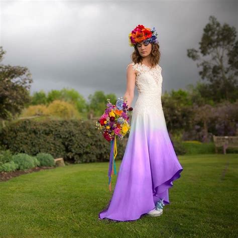Purple Dip Dyed Wedding Dress By Lucy Cant Dance Add A Splash Of