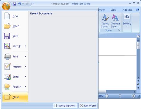 Ms Word 2007 Create A Template From A Blank Document