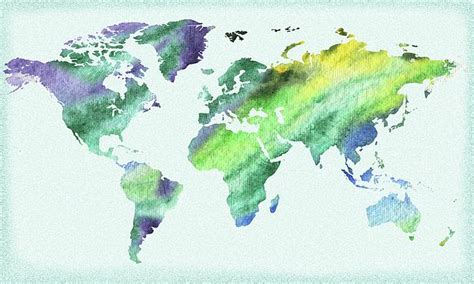 Watercolor World Map By Irina Sztukowski Water Color World Map Map