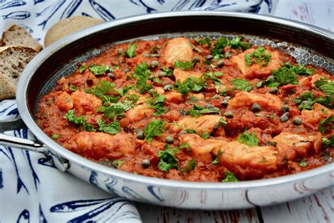 Salted Cod Bacalhau In Tomato Sauce With Capers Healthyummy Food