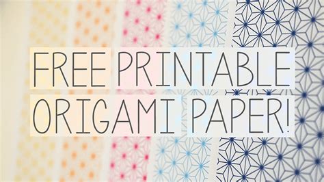 Free Printable Origami Paper