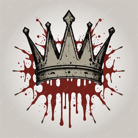 Premium Vector Grunge Crown Illustration With Blood Splatters And