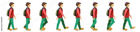 College Boy Walk Cycle Animation 2d Character Animation Motion