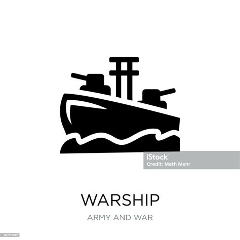 Kriegsschiff Symbol Vektor Auf Weißem Hintergrund Gefüllt Kriegsschiff