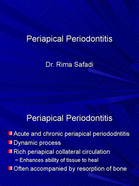 Lecture 6 Periapical Periodontitis Slide Dental Anatomy Mouth