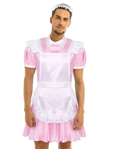 Buy Sissy Satin Frilly French Maid Male Adult Uniform Fancy Dress