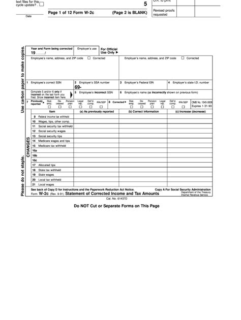 1991 Form Irs W 2c Fill Online Printable Fillable Blank Pdffiller