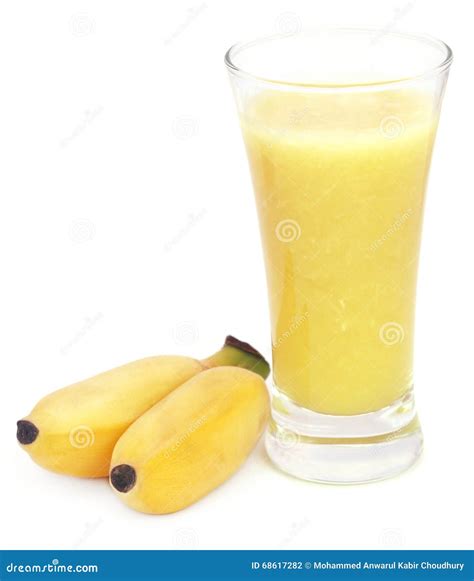 Banana Juice With Fresh Bananas Stock Photo Image Of Tropical Milk