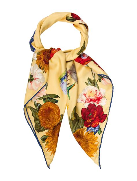 Gucci Silk Floral Scarf Accessories Guc172730 The Realreal