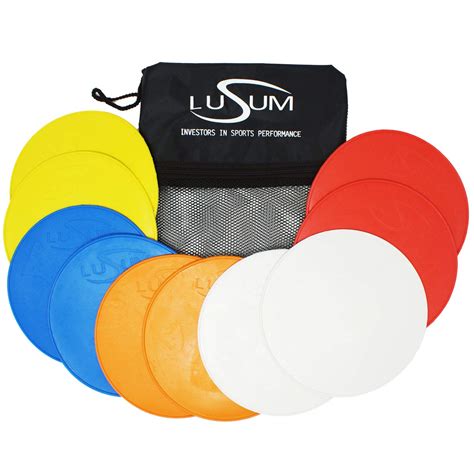 Lusum 10 Pack Large Full Sized Flexible Non Slip Pro Flat Round Rubber