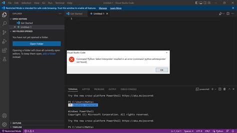 Visual Studio Code Is There A Way To Fix Python Interpreter Error In VSCode Stack Overflow