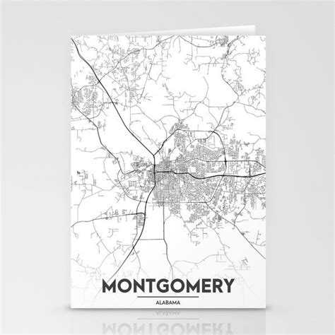 Minimal City Maps Map Of Montgomery Alabama United States