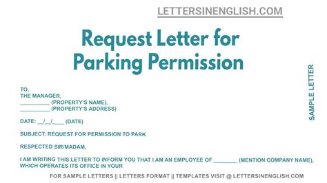 Request Letter For Parking Permission Sample Letter Requesting For