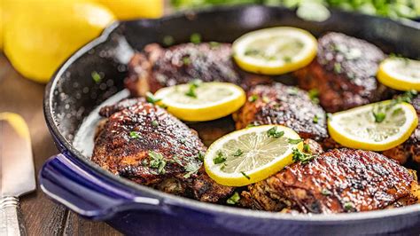 Serve with fresh broccoli, green peas, or a salad, along with some good bread to get every last drop of the tasty sauce. Skillet Chicken Thighs - thestayathomechef.com