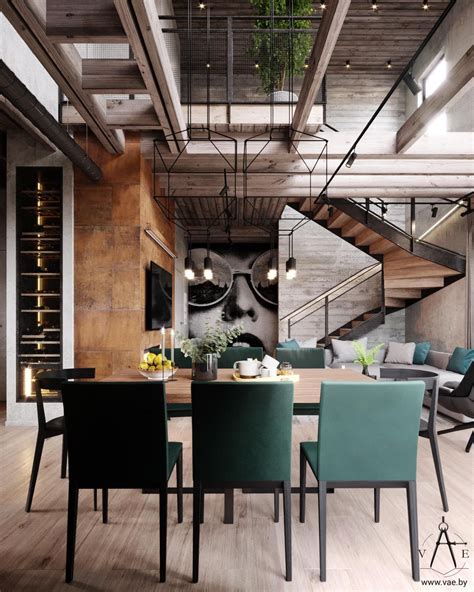More images for industrial style house interior » Warm Industrial Style House (With Layout) | Loft interiors ...