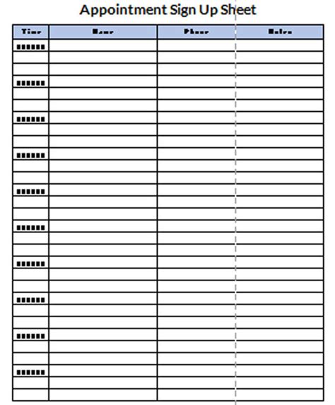 45 Free Sign Up And Sign In Sheet Templates Word Excel