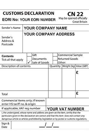 Cn Self Adhesive Customs Declaration Form Label Sticker Roll For