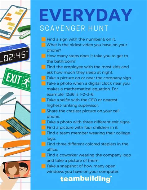 Fun Office Scavenger Hunt Ideas Templates For