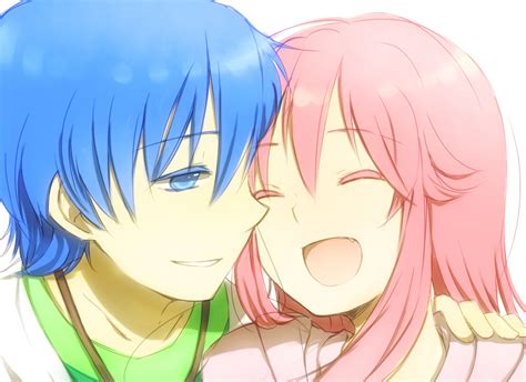 Angel Beats Blue Eyes Blue Hair Fang Hinata Hideki Long Hair Pink Hair