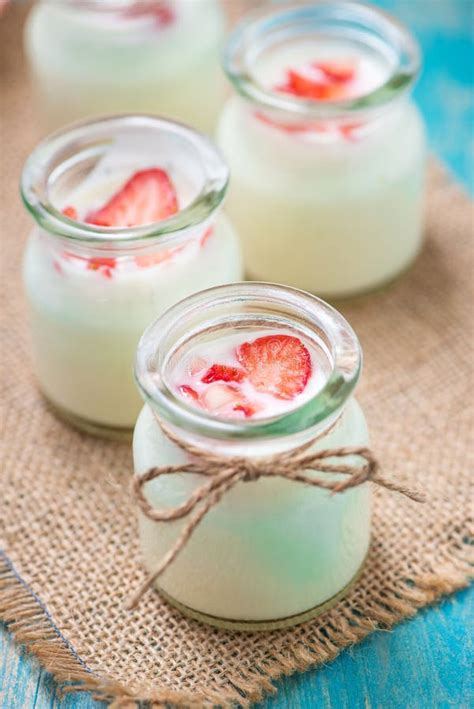 Strawberry Yoghurt Healthy Food With Strawberries And Yoghurt B Stock