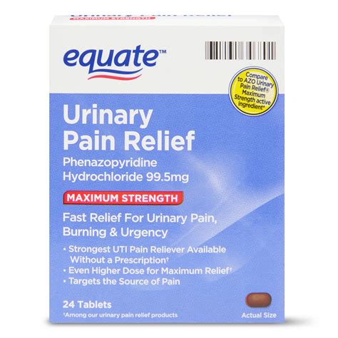 Equate Maximum Strength Urinary Pain Relief Tablets 995 Mg 24 Count