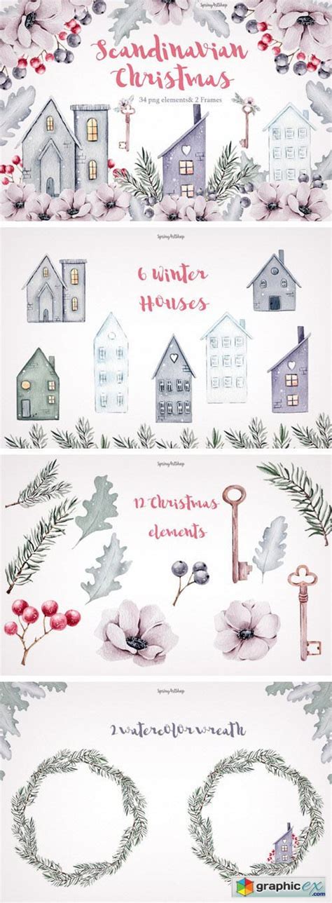 Scandinavian Christmas Clipart Free Download Vector Stock Image