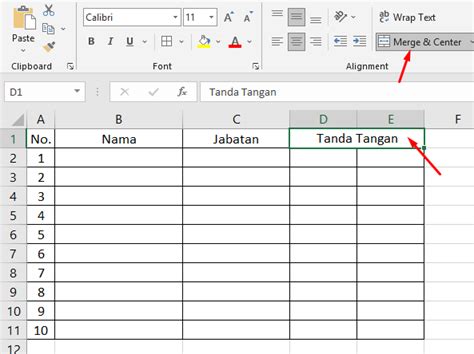 Cara Membuat Kolom Tanda Tangan Di Excel Lengkap Dengan Nomor Urut Gammafis Blog