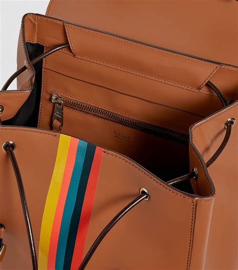 Paul Smith Brown Leather Painted Stripe Backpack Harrods Uk
