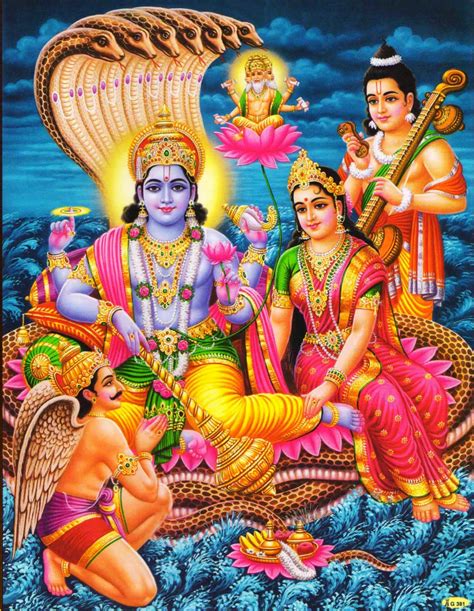 Lord Vishnu Lord Bramha Goddess Lakshmi Hd Pictures Photos Wallpapers