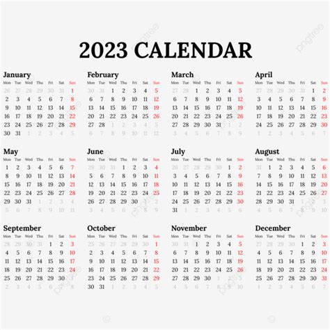 Simple 2023 Calendar Black Minimalist Design Kalender Calendar 2023