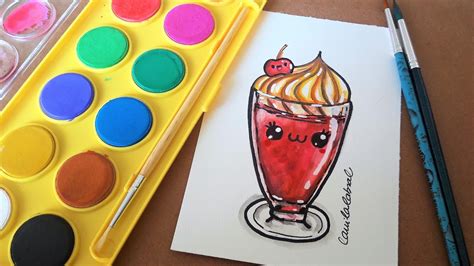 como desenhar taça de milkshake kawaii cute youtube