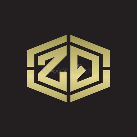 Zq Logo Monogram With Hexagon Shape And Piece Line Rounded Design