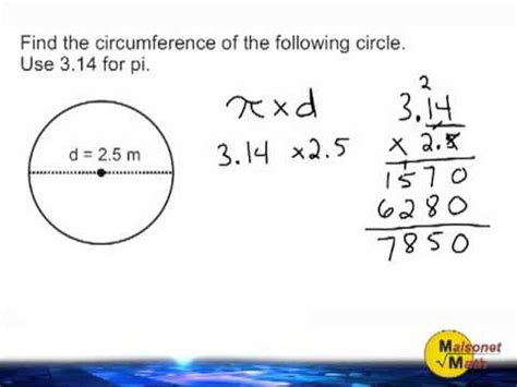 Circumference Of A Circle Using 3.14 For Pi - YouTube