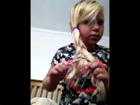 The hair is an inch longer at the front, and the hair falls adjacent to the ears. A 7 year olds guide to 5 easy hair styles - YouTube