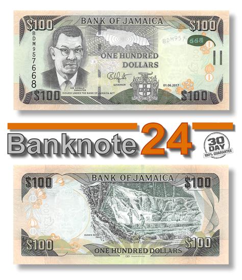 Jamaica 100 Dollars 2017 Unc