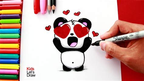 Galería de dibujos de amor. Cómo dibujar un PANDA ENAMORADO (Emoji Ojos de Corazones ...