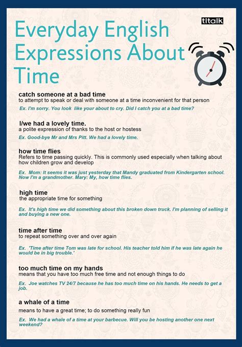 Everyday English Expressions About Time Apprendre Langlais
