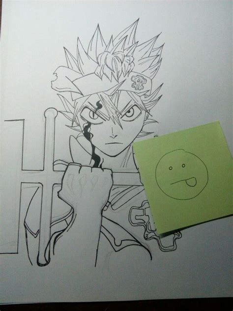 Asta From Black Clover Drawing Process Anime Amino