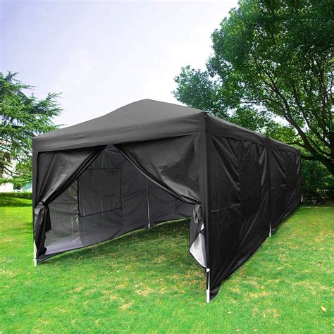 10 feet by 15 feet with straight legs and top, provides 150 square feet of shade coverage. UBesGoo 10x20 Ez Pop up Canopy Gazebo Party Tent with ...