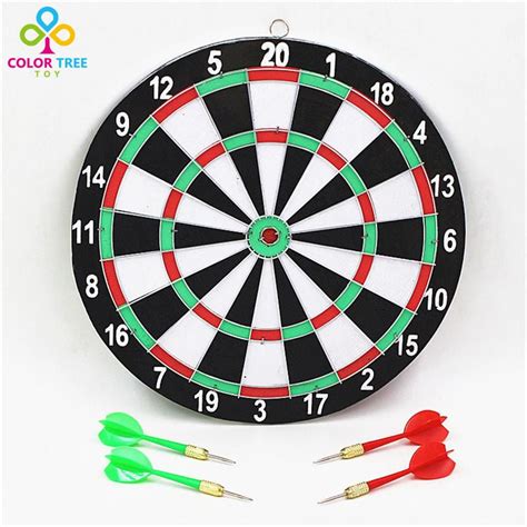 Kids Dart Board Set Double Sides Sports Toy Outdoor Indoor Childrens