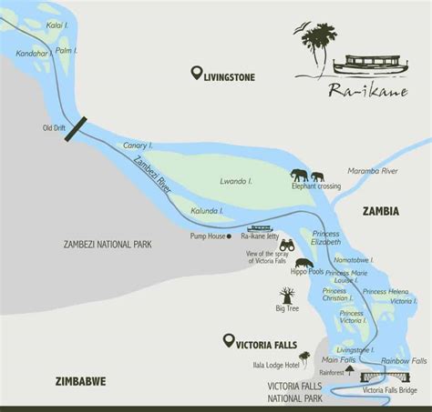 The power of the zambezi river has been harnessed along its journey at two. Zambezi River Map | Ra-Ikane Cruises | Luxury Victoria Falls