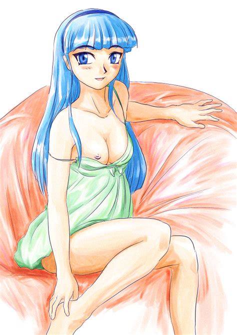 Rule 34 1girls Artist Request Blue Eyes Blue Hair Blush Breasts