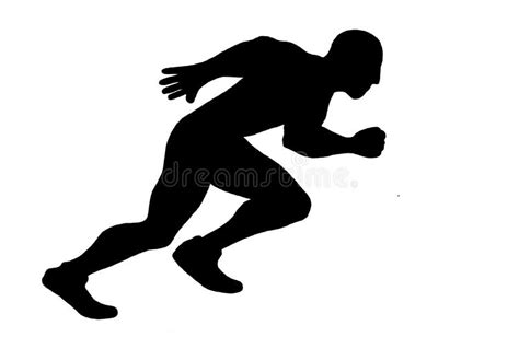 Running Man Silhouette Illustration Of Man Running Stock Illustration